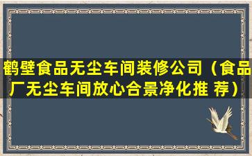 鹤壁食品无尘车间装修公司（食品厂无尘车间放心合景净化推 荐）